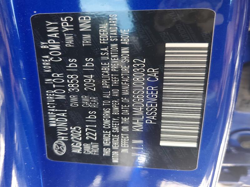 Auction sale of the 2025 Hyundai Elantra, vin: KMHLM4DG6SU080332, lot number: 57136216