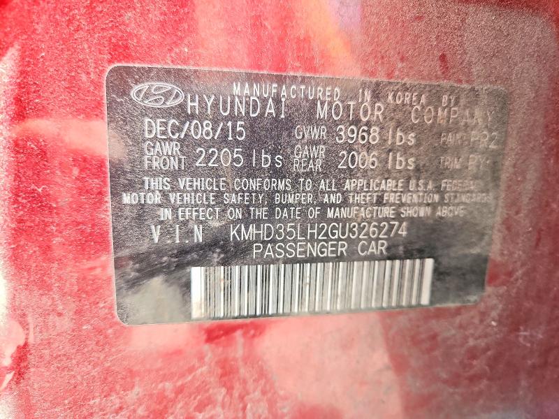 Продажа на аукционе авто 2016 Hyundai Elantra Gt, vin: KMHD35LH2GU326274, номер лота: 56736936