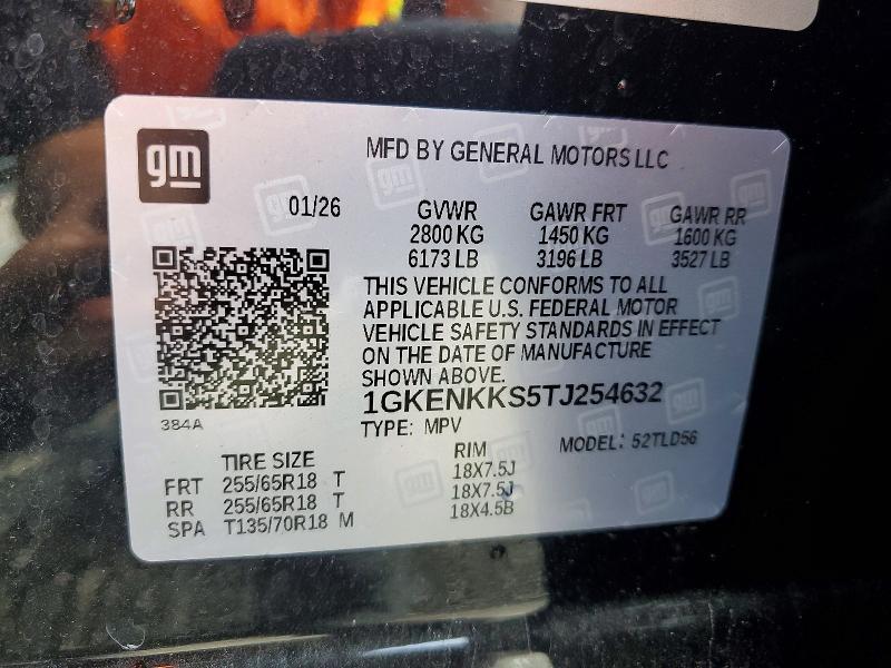 2026 Gmc Acadia მანქანა იყიდება აუქციონზე, vin: 1GKENKKS5TJ254632, აუქციონის ნომერი: 55716596