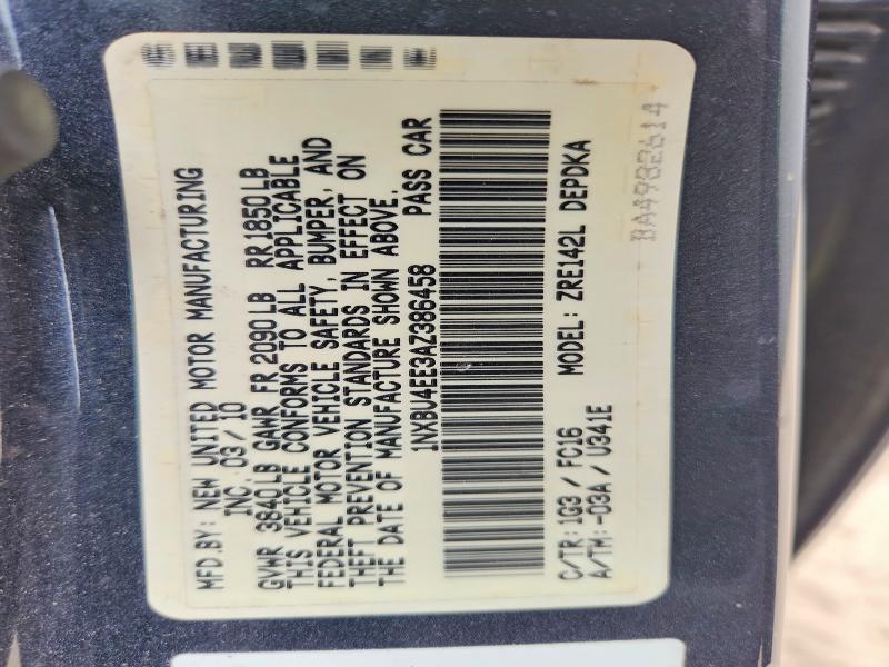 Aukcja sprzedaży 2010 Toyota Corolla, vin: 1NXBU4EE3AZ386458, numer aukcji: 55953336