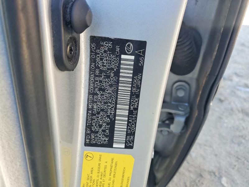 2005 Lexus Es მანქანა იყიდება აუქციონზე, vin: JTHBA30G655101170, აუქციონის ნომერი: 57267886