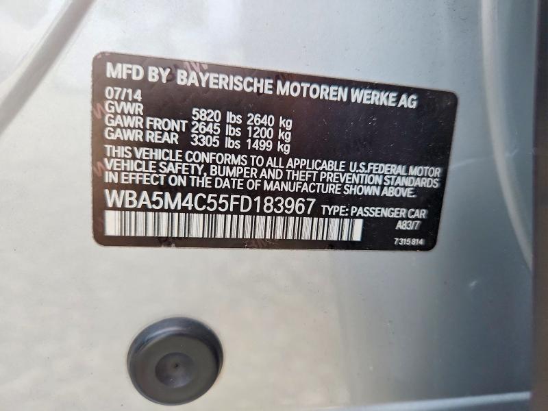 Aukcja sprzedaży 2015 Bmw 535, vin: WBA5M4C55FD183967, numer aukcji: 55339026