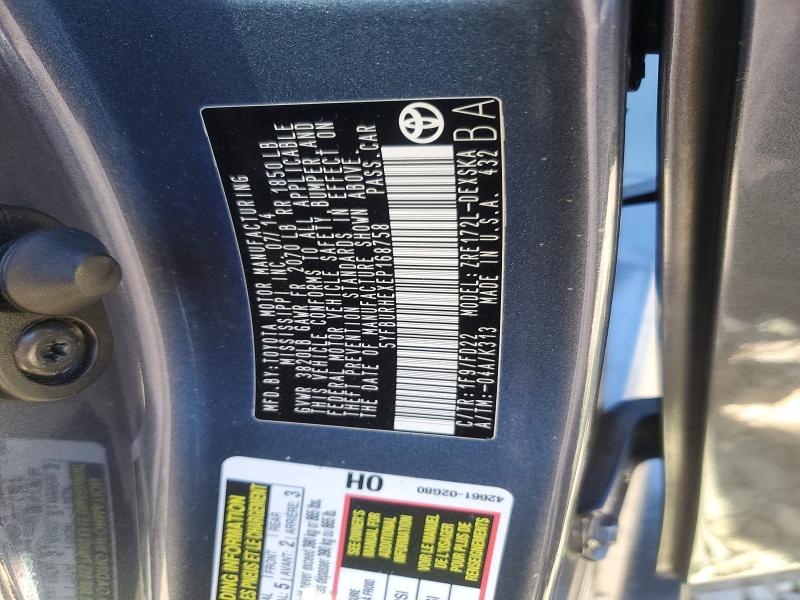 56184756 :رقم المزاد ، 5YFBURHEXEP168758 vin ، 2014 Toyota Corolla مزاد بيع