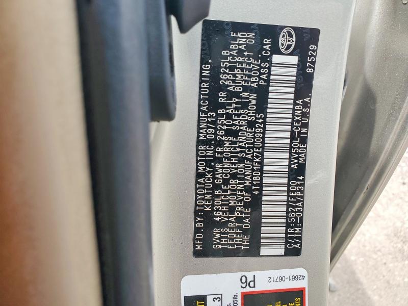 2014 Toyota Camry Hybrid მანქანა იყიდება აუქციონზე, vin: 4T1BD1FK7EU099245, აუქციონის ნომერი: 58087286
