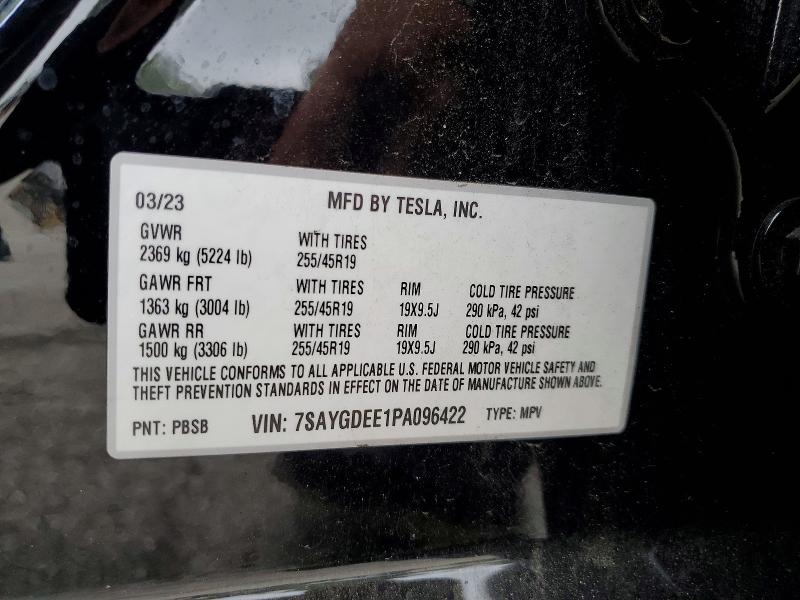 Продажа на аукционе авто 2023 Tesla Model Y, vin: 7SAYGDEE1PA096422, номер лота: 57403346