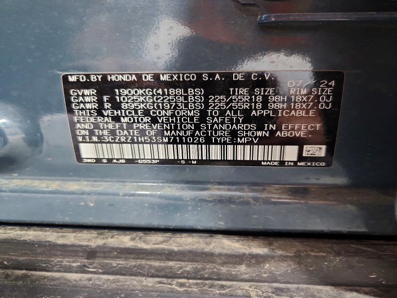 Продаж на аукціоні авто 2025 Honda Hr-v, vin: 3CZRZ1H53SM711026, номер лоту: 55758626