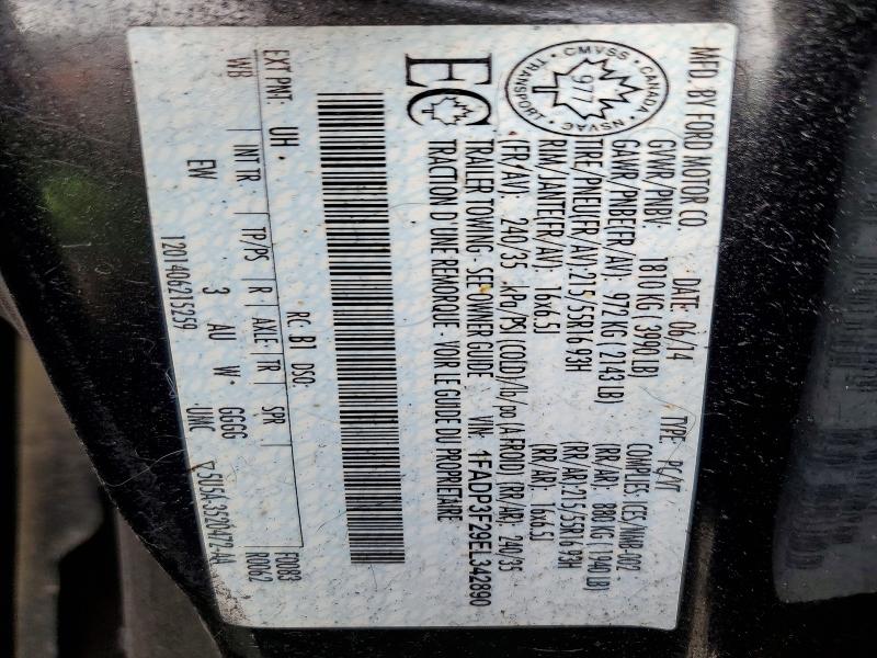 Продажа на аукционе авто 2014 Ford Focus, vin: 1FADP3F29EL342890, номер лота: 57648856
