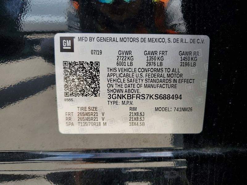 Aukcja sprzedaży 2019 Chevrolet Blazer, vin: 3GNKBFRS7KS688494, numer aukcji: 55461046