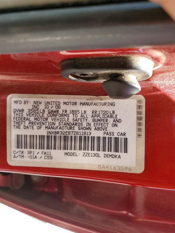 Продаж на аукціоні авто 2007 Toyota Corolla, vin: 1NXBR32E87Z811813, номер лоту: 57374526