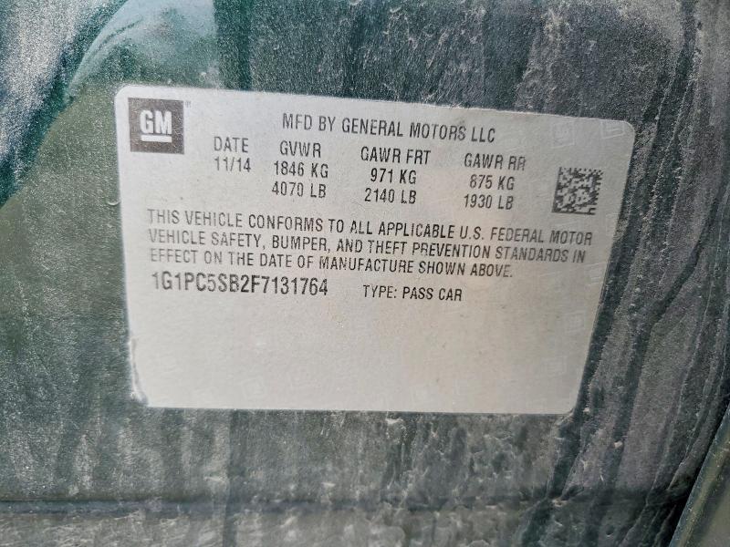 2015 Chevrolet Cruze მანქანა იყიდება აუქციონზე, vin: 1G1PC5SB2F7131764, აუქციონის ნომერი: 58976316