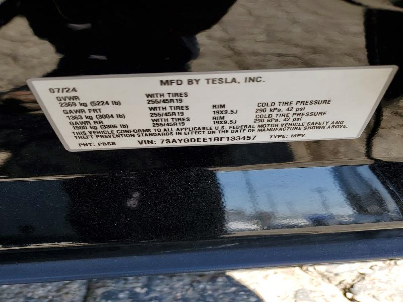2024 Tesla Model Y მანქანა იყიდება აუქციონზე, vin: 7SAYGDEE1RF133457, აუქციონის ნომერი: 55466356