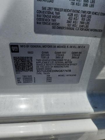 Продажа на аукционе авто 2022 Gmc Sierra, vin: 3GTUUDED0NG677478, номер лота: 56431296