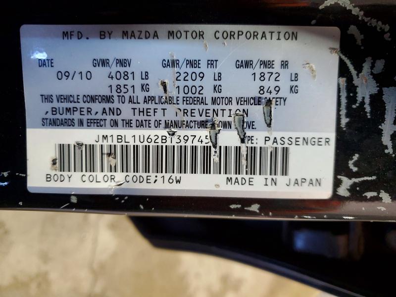 2011 Mazda 3 მანქანა იყიდება აუქციონზე, vin: JM1BL1U62B1397454, აუქციონის ნომერი: 55404806