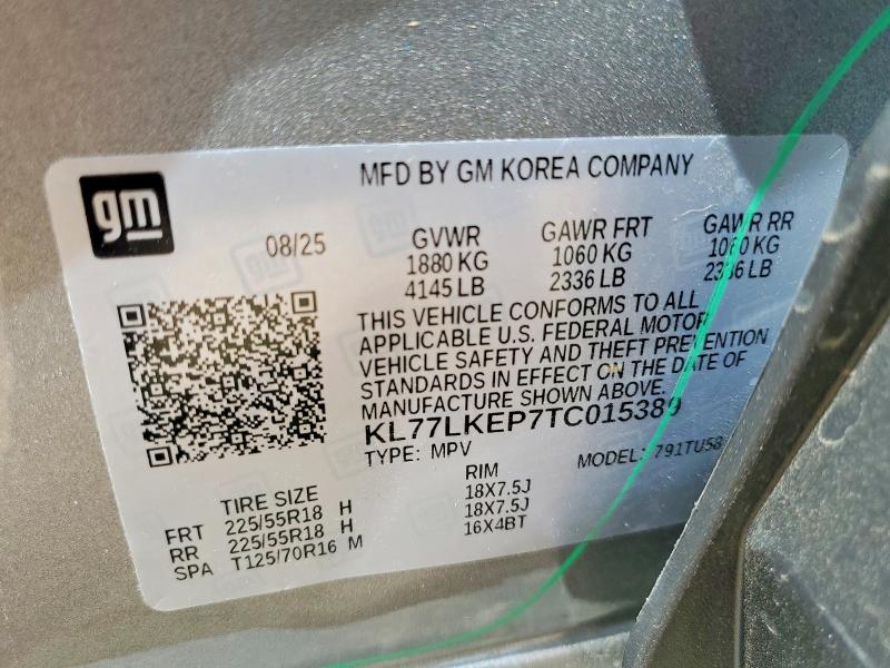 Продажа на аукционе авто 2026 Chevrolet Trax, vin: KL77LKEP7TC015389, номер лота: 57937466