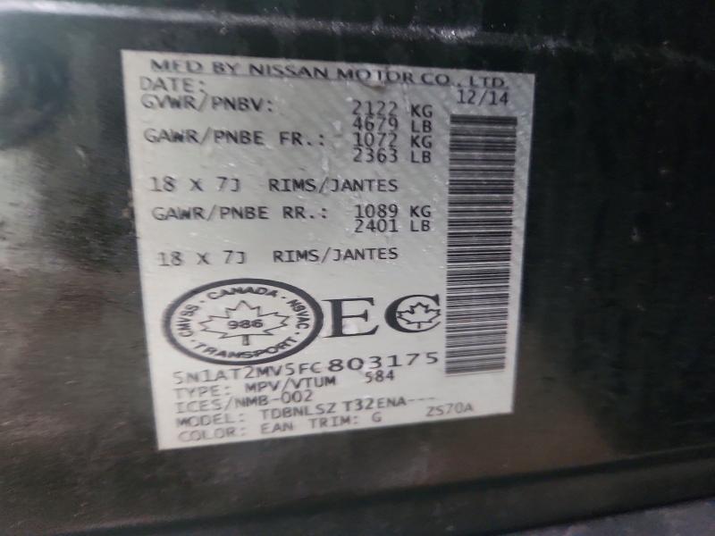 Продажа на аукционе авто 2015 Nissan Rogue, vin: 5N1AT2MV5FC803175, номер лота: 56132176