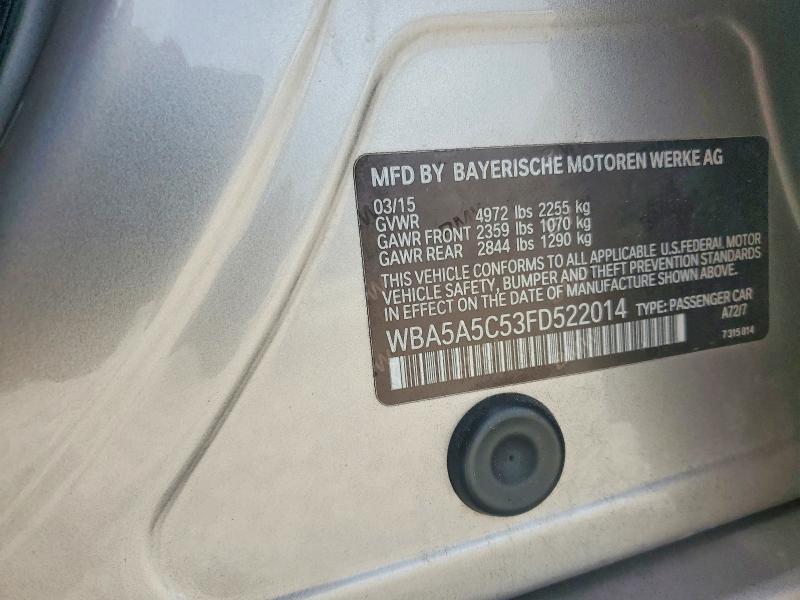 56003286 :رقم المزاد ، WBA5A5C53FD522014 vin ، 2015 Bmw 528 مزاد بيع