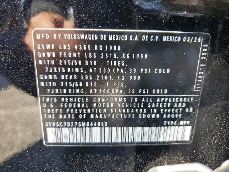 58041296 :رقم المزاد ، 3VVSC7B27SM044859 vin ، 2025 Volkswagen Taos مزاد بيع