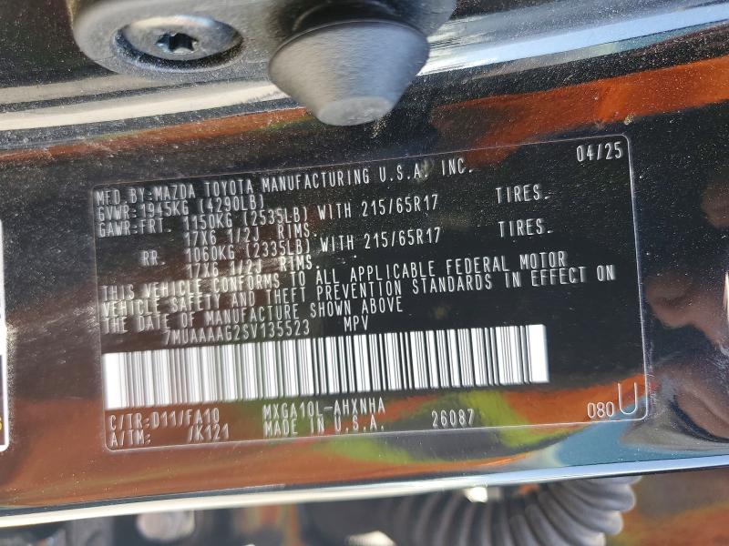57888356 :رقم المزاد ، 7MUAAAAG2SV135523 vin ، 2025 Toyota Corolla Cross مزاد بيع