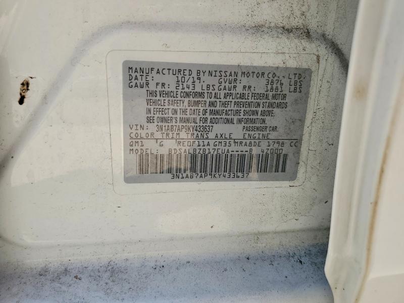 Aukcja sprzedaży 2019 Nissan Sentra, vin: 3N1AB7AP9KY433637, numer aukcji: 57088406