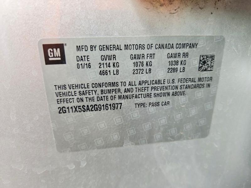 Продажа на аукционе авто 2016 Chevrolet Impala, vin: 2G11X5SA2G9161977, номер лота: 57395746