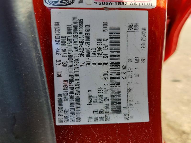 Aukcja sprzedaży 2018 Ford Fiesta, vin: 3FADP4BJ5JM100805, numer aukcji: 58907686