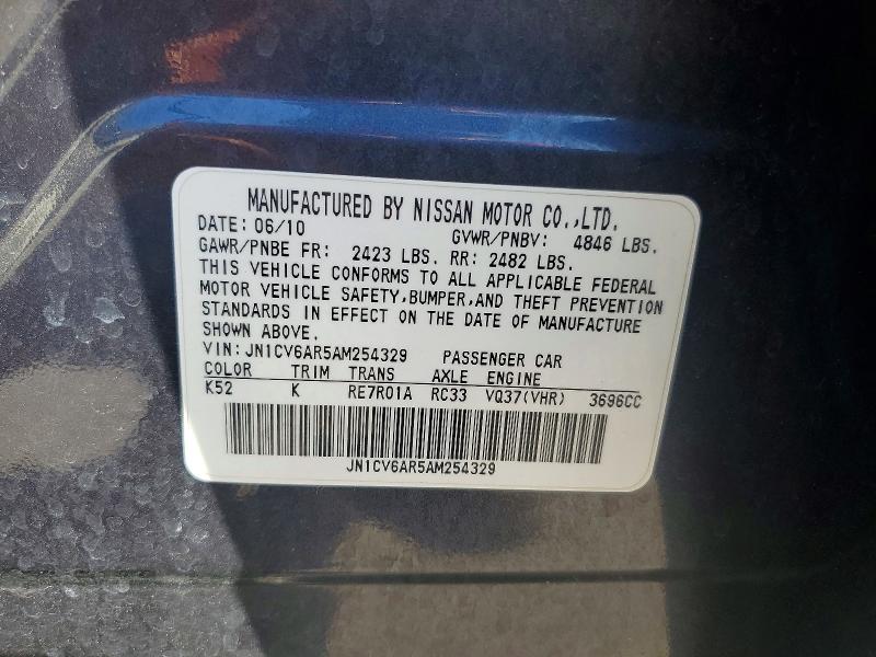 Продаж на аукціоні авто 2010 Infiniti G37 Sedan, vin: JN1CV6AR5AM254329, номер лоту: 56190036