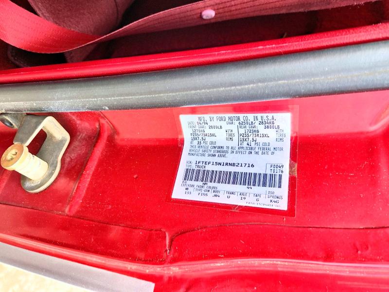 Aukcja sprzedaży 1994 Ford F150, vin: 1FTEF15N1RNB21716, numer aukcji: 56755246