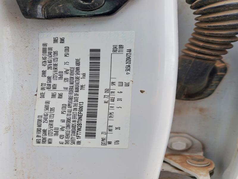 Aukcja sprzedaży 2022 Ford F250, vin: 1FT7W2BT0NEF60613, numer aukcji: 58048346