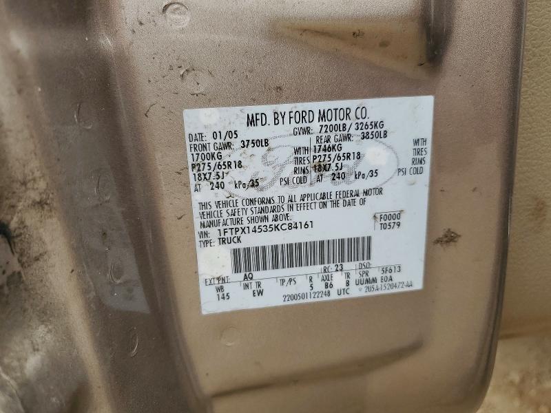 55178266 :رقم المزاد ، 1FTPX14535KC84161 vin ، 2005 Ford F150 مزاد بيع