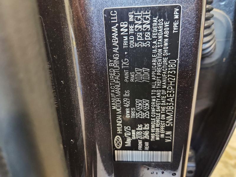58032406 :رقم المزاد ، 5NMJB3AE3PH273180 vin ، 2023 Hyundai Tucson مزاد بيع