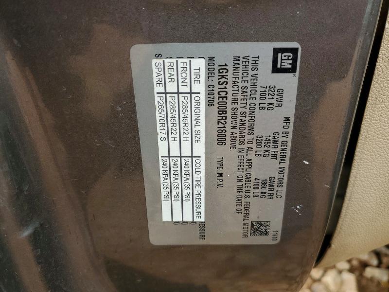 Продажа на аукционе авто 2011 Gmc Yukon, vin: 1GKS1CE00BR218006, номер лота: 55083166
