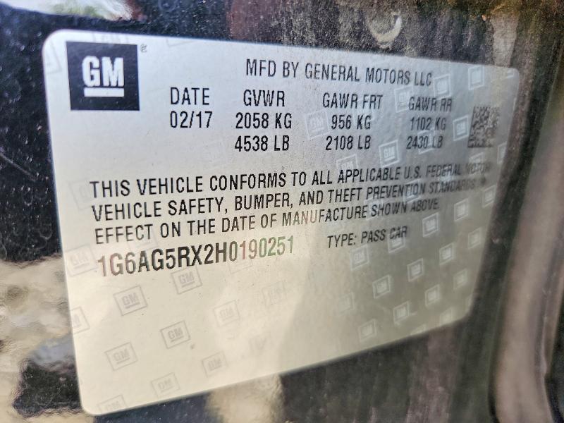 Продаж на аукціоні авто 2017 Cadillac Ats, vin: 1G6AG5RX2H0190251, номер лоту: 58867576