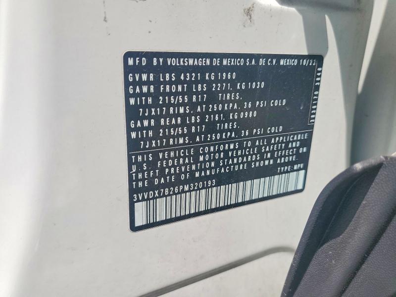 Продажа на аукционе авто 2023 Volkswagen Taos, vin: 3VVDX7B26PM320193, номер лота: 56712586