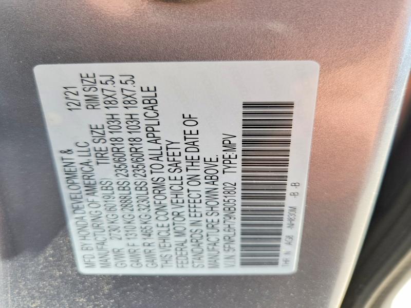Продажа на аукционе авто 2022 Honda Odyssey, vin: 5FNRL6H79NB051802, номер лота: 55902146