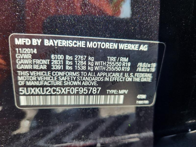 Продаж на аукціоні авто 2015 Bmw X6, vin: 5UXKU2C5XF0F95787, номер лоту: 57908266