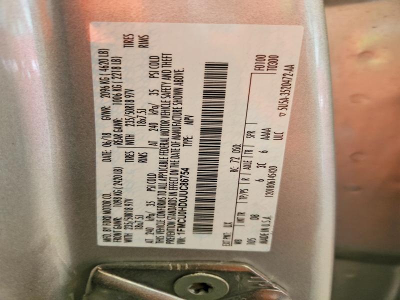 Aukcja sprzedaży 2018 Ford Escape, vin: 1FMCU0HD0JUC86754, numer aukcji: 85608965