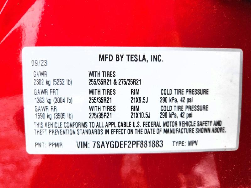 59074426 :رقم المزاد ، 7SAYGDEF2PF881883 vin ، 2023 Tesla Model Y مزاد بيع
