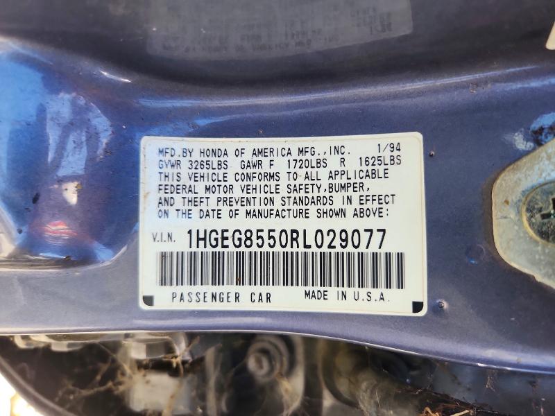 Продаж на аукціоні авто 1994 Honda Civic, vin: 1HGEG8550RL029077, номер лоту: 56163286