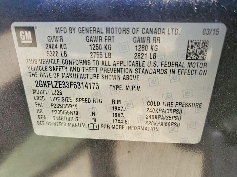 Продажа на аукционе авто 2015 Gmc Terrain, vin: 2GKFLZE33F6314173, номер лота: 55636056