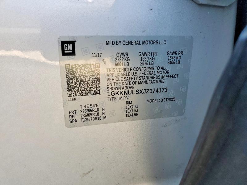 2018 Gmc Acadia მანქანა იყიდება აუქციონზე, vin: 1GKKNULSXJZ174173, აუქციონის ნომერი: 55869456