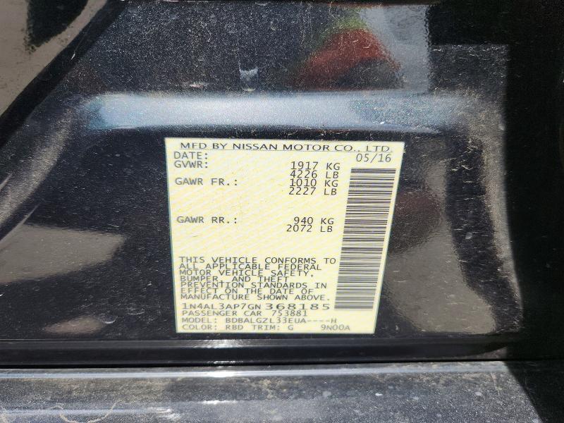 Продаж на аукціоні авто 2016 Nissan Altima, vin: 1N4AL3AP7GN368185, номер лоту: 57668616