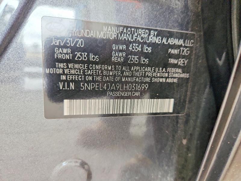 Aukcja sprzedaży 2020 Hyundai Sonata, vin: 5NPEL4JA9LH031699, numer aukcji: 56249246