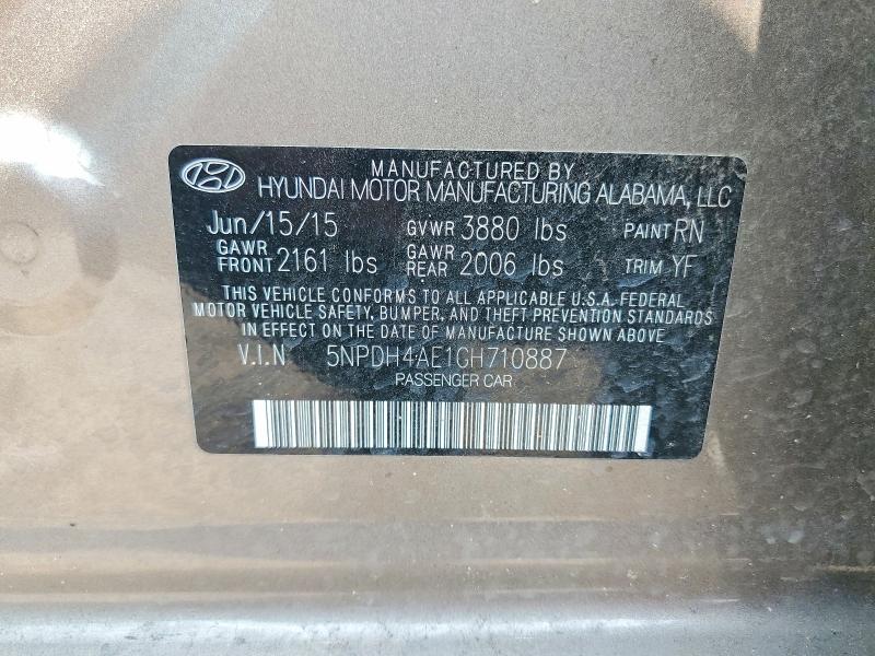 Продажа на аукционе авто 2016 Hyundai Elantra, vin: 5NPDH4AE1GH710887, номер лота: 58490226
