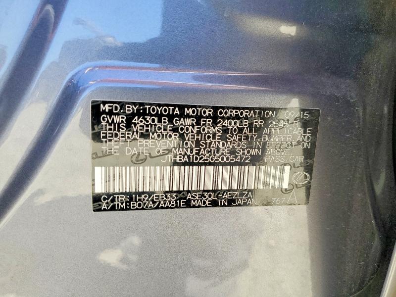 Продажа на аукционе авто 2016 Lexus Is, vin: JTHBA1D25G5005472, номер лота: 59014696