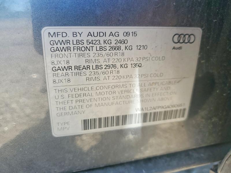 Aukcja sprzedaży 2016 Audi Q5, vin: WA1L2AFP9GA060651, numer aukcji: 55798016