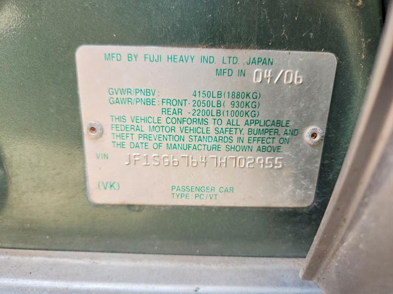 Продажа на аукционе авто 2007 Subaru Forester, vin: JF1SG67647H702955, номер лота: 58899326
