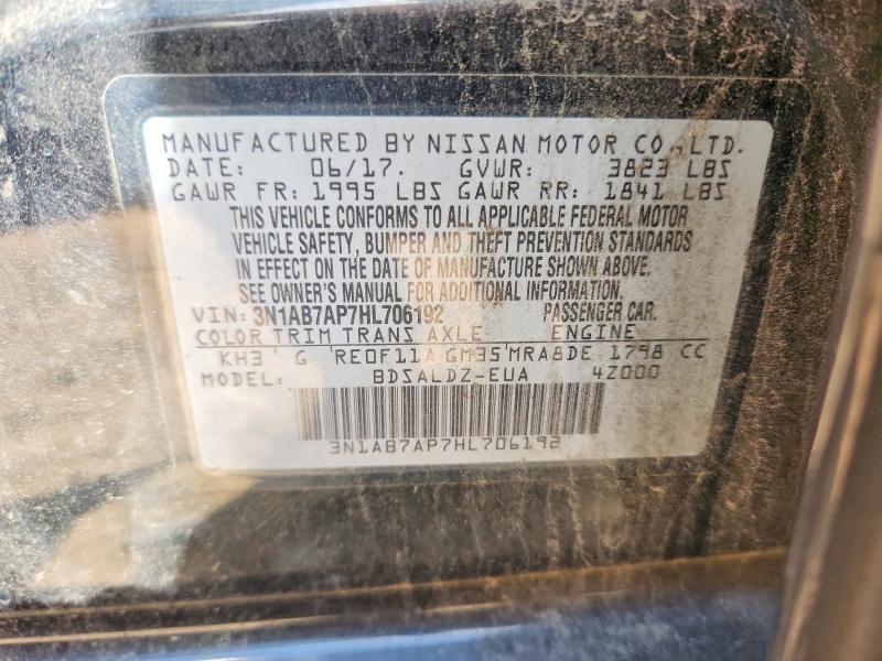 56149626 :رقم المزاد ، 3N1AB7AP7HL706192 vin ، 2017 Nissan Sentra مزاد بيع