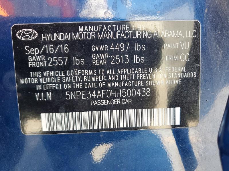 Aukcja sprzedaży 2017 Hyundai Sonata, vin: 5NPE34AF0HH500438, numer aukcji: 55954966