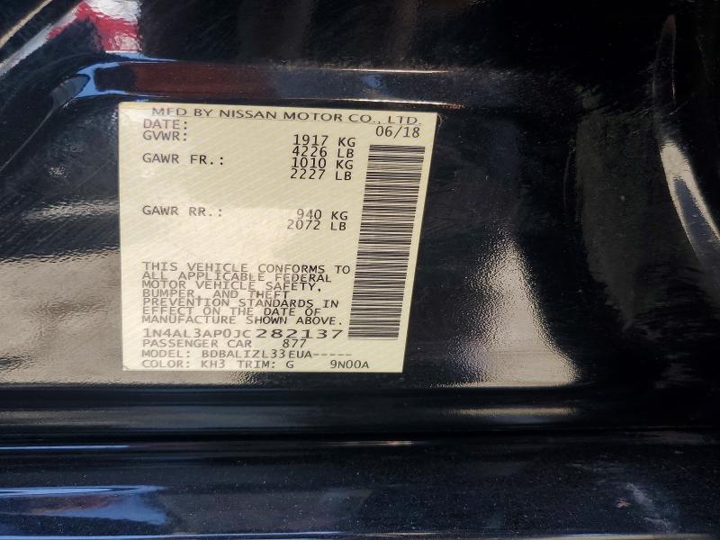 57702616 :رقم المزاد ، 1N4AL3AP0JC282137 vin ، 2018 Nissan Altima مزاد بيع