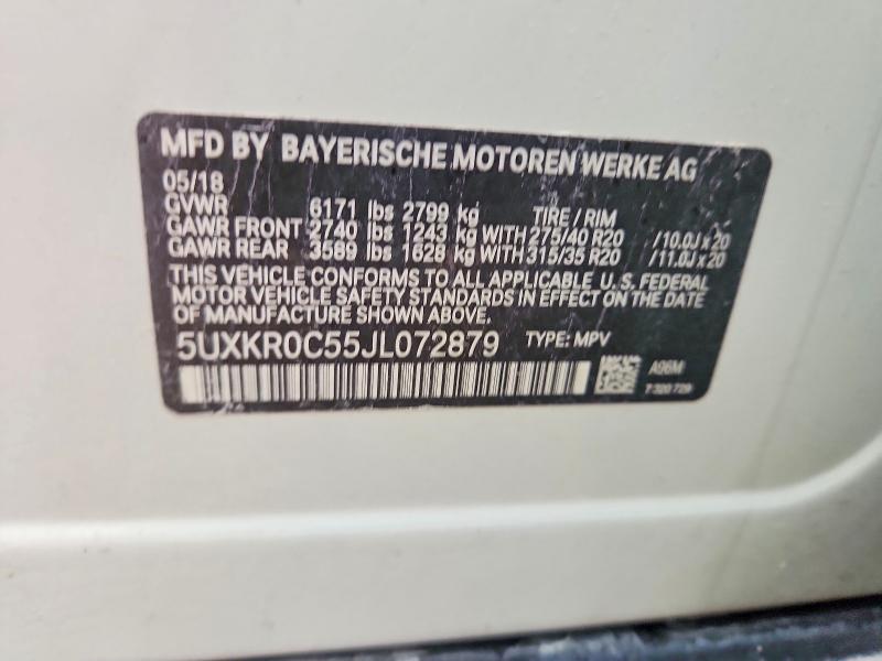 Aukcja sprzedaży 2018 Bmw X5, vin: 5UXKR0C55JL072879, numer aukcji: 57689926